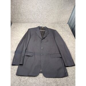 Gianni Manzoni Men's Charcoal Pinstripe Wool Suit Blazer Made in Italy